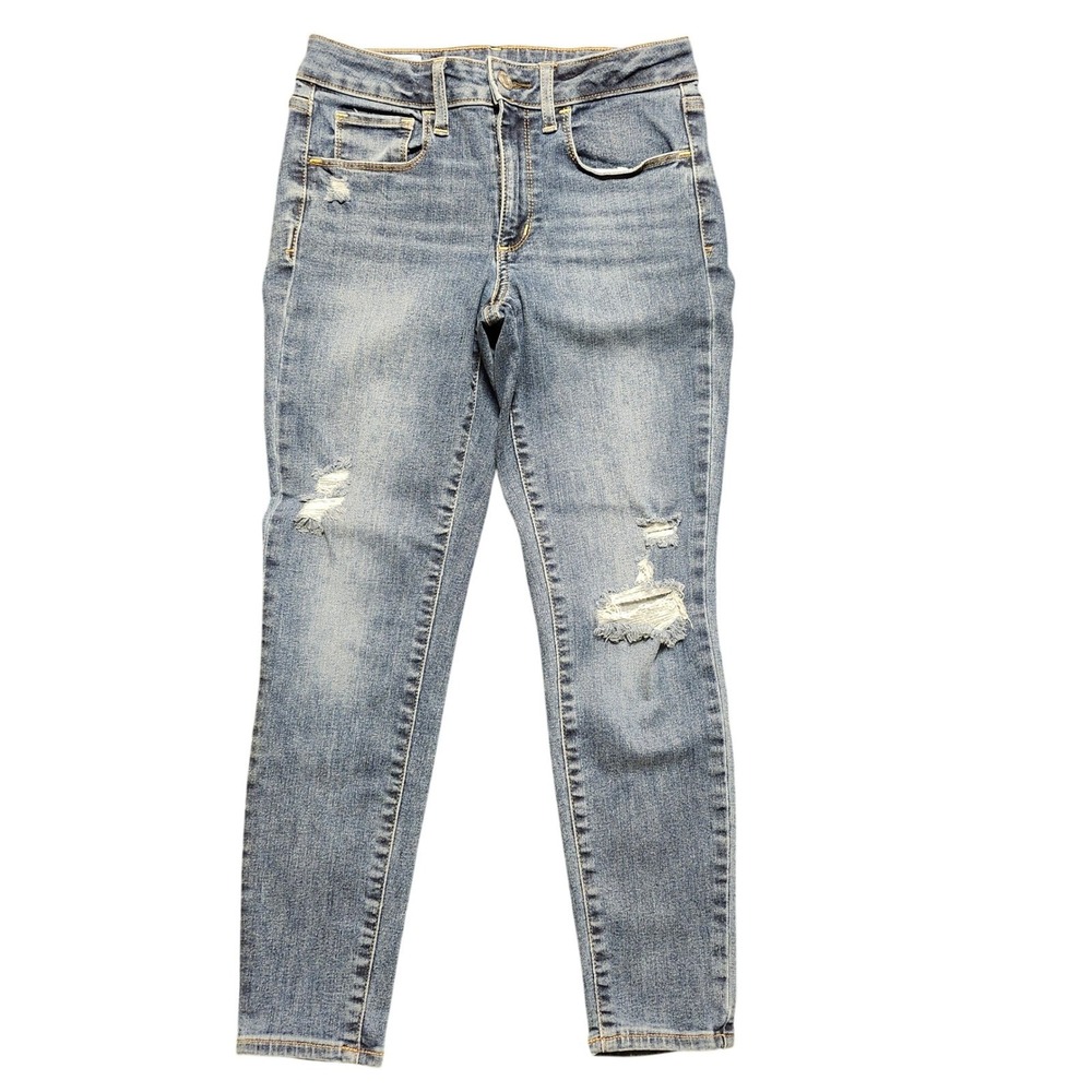 Gap Universal Jegging Mid Rise Distressed Jeans Medium Wash 27 4P Petite 600122
